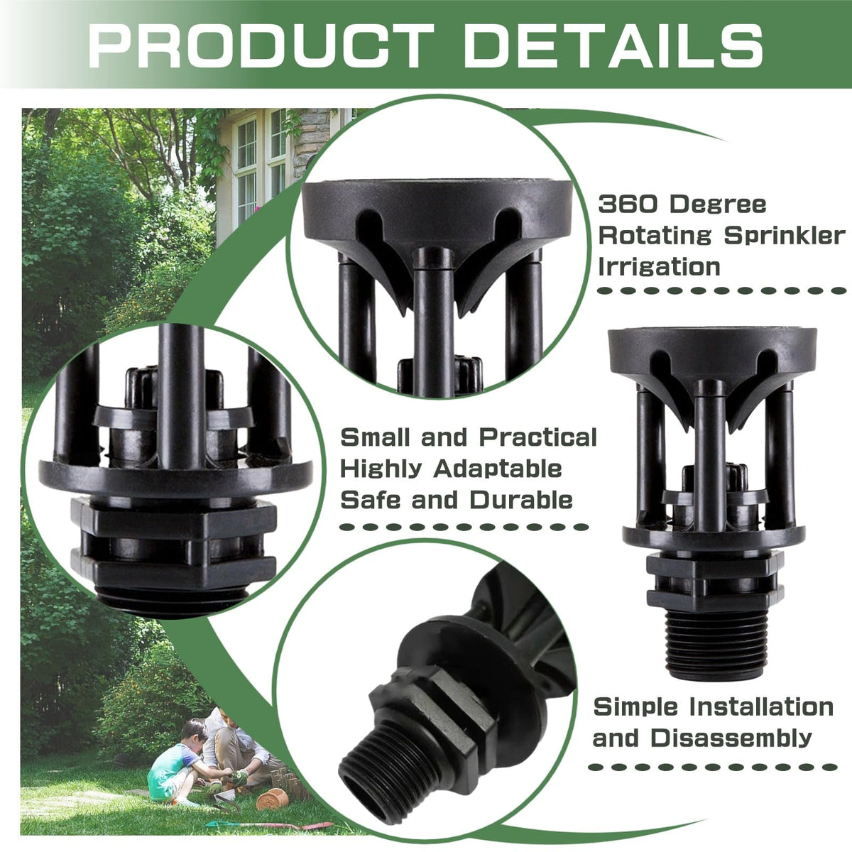 MOONDKIST rotating sprinkler head maximizes water use efficiency across the landscape.