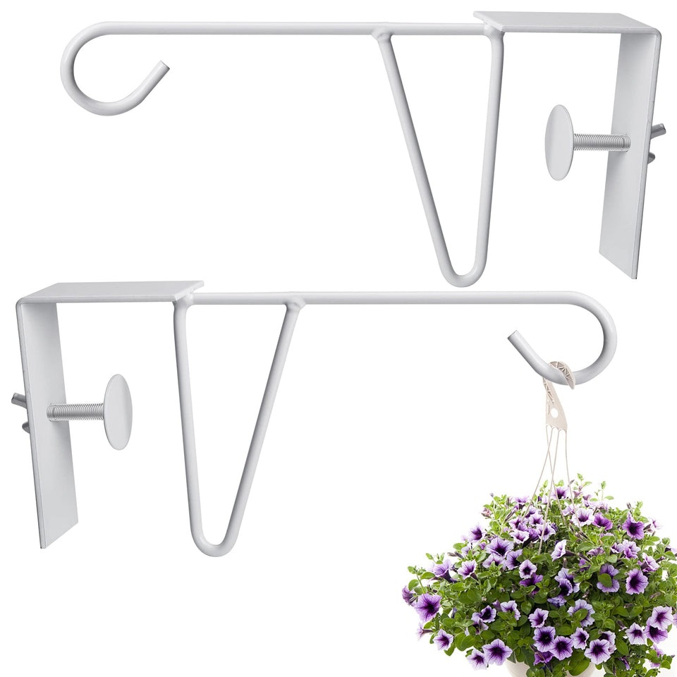 Moonoom 2-pack adjustable fence hooks hanging flower pots for garden décor