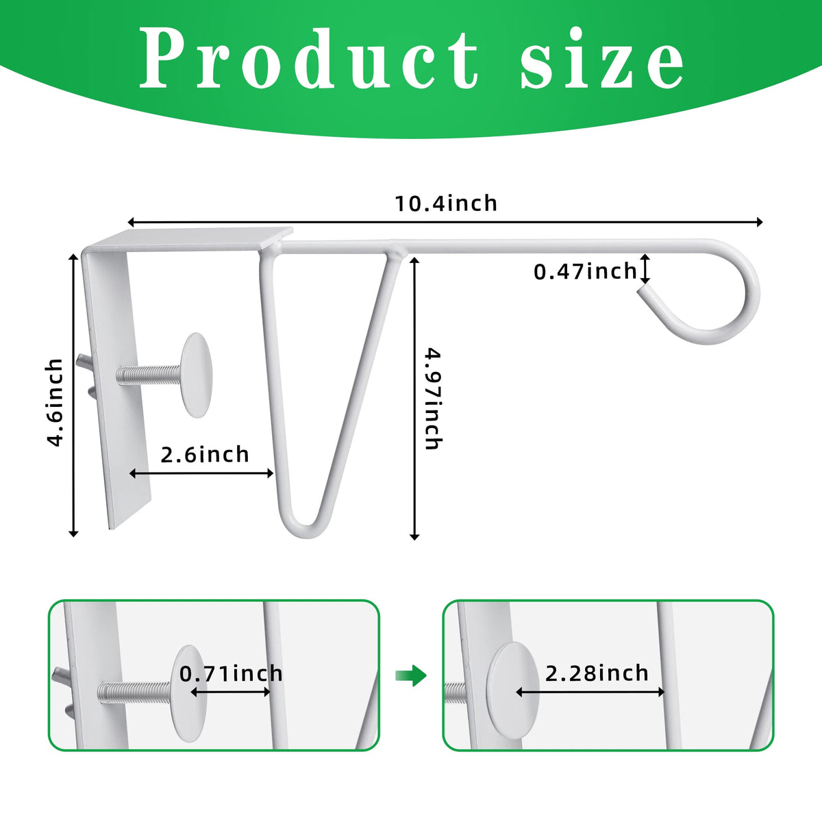 Moonoom 2-pack adjustable fence hooks used to hang string lights on a fence