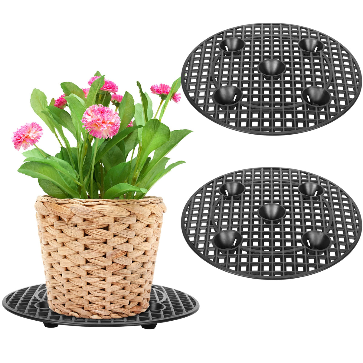 Moonoom 2-piece plant level elevator lifts pots for stable indoor display