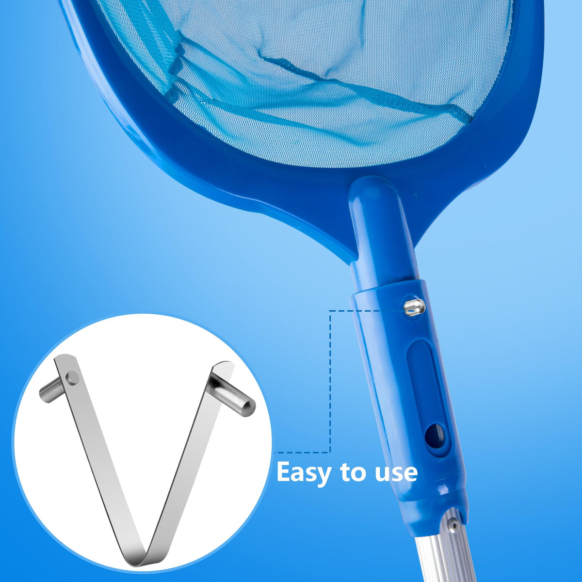 Moonoom stainless steel clip bundle for multiple tools, keeping your pool tidy.