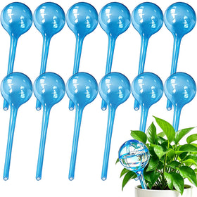 MOONSOUND 12pcs plant watering globes in clear blue finish for effortless plant care.
