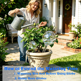 MOONSOUND decorative transparent bulbs enhance garden displays while irrigating