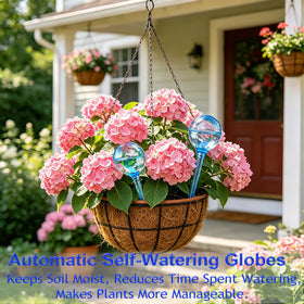 MOONSOUND globes in a hanging basket ensuring consistent moisture