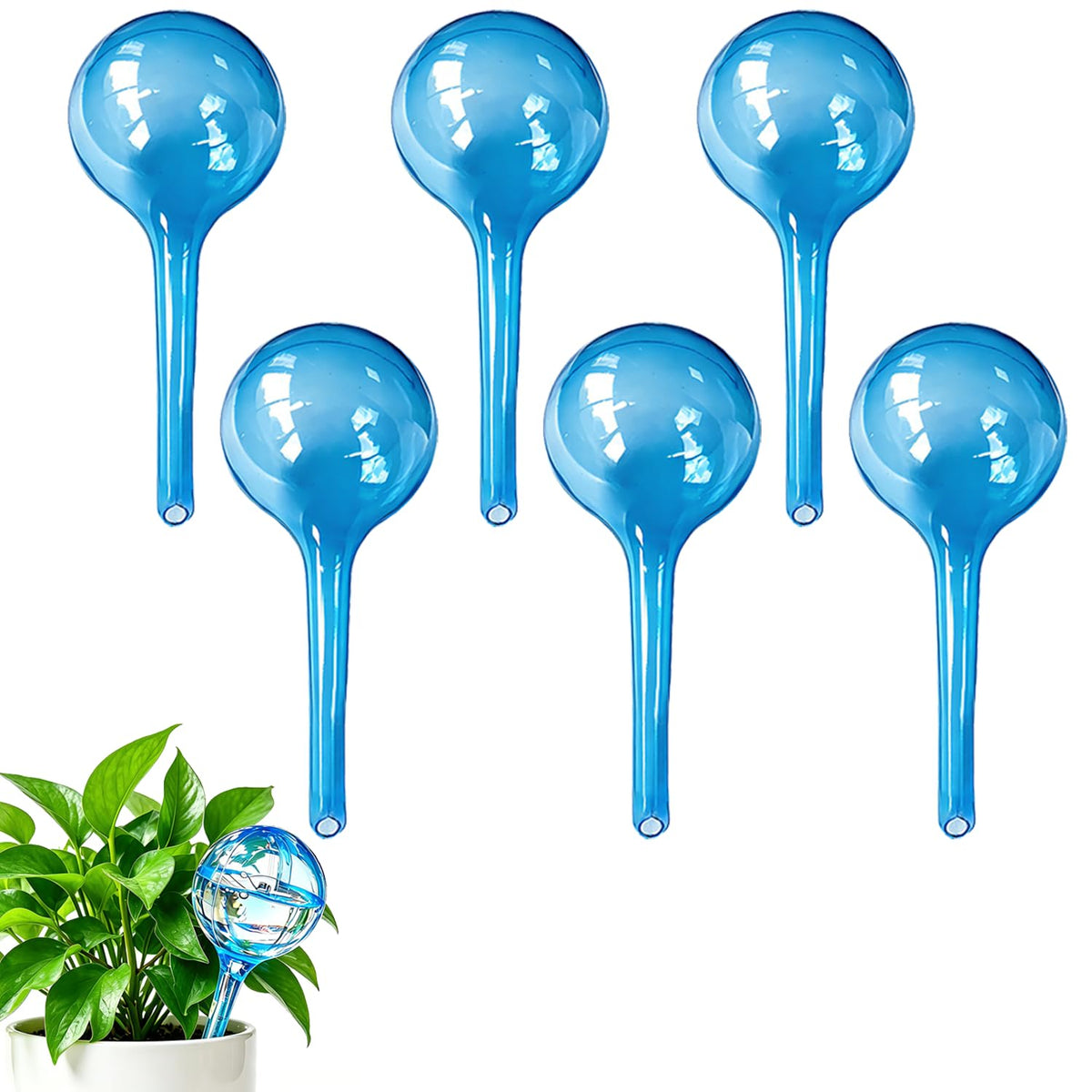 MOONSOUND small watering globes 6pc set keeping potted plants evenly hydrated