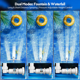 Mooroer fountain cools water 6-15°F for a refreshing pool experience.