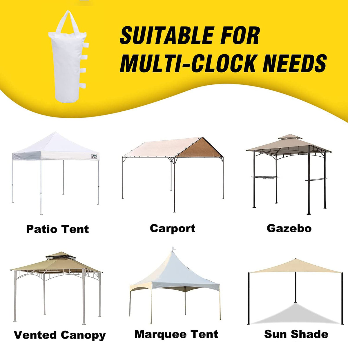 Boxed set of four white weight bags for MOPHOEXII canopy.