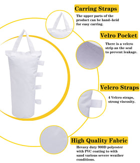 MOPHOEXII canopy weight bag shows Velcro strap attachment.