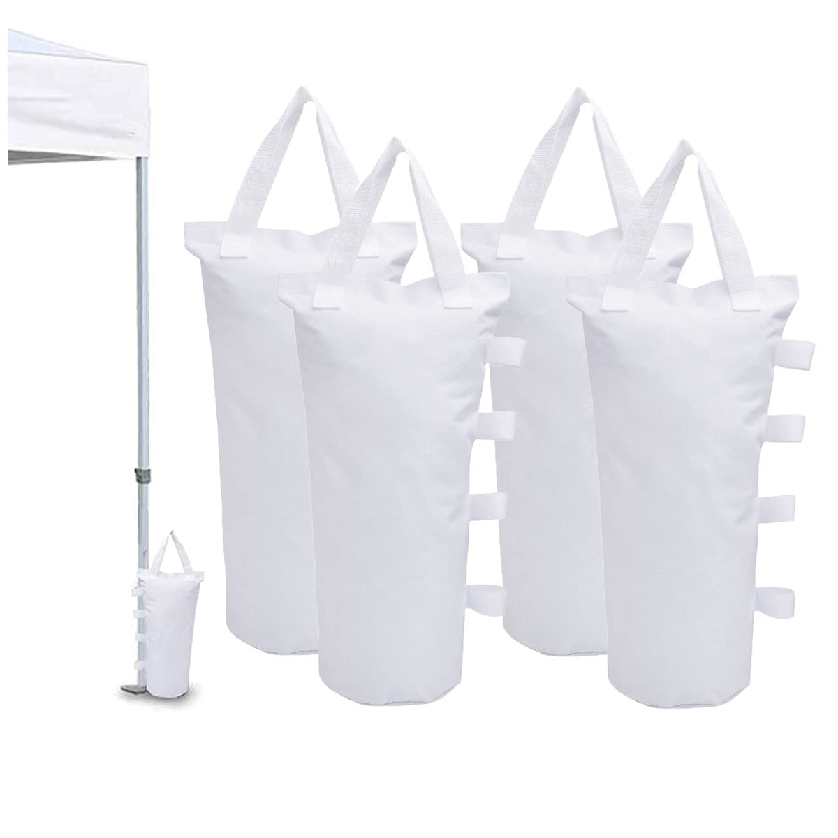 MOPHOEXII canopy weights bag white, easy fill design anchors a pop up canopy.