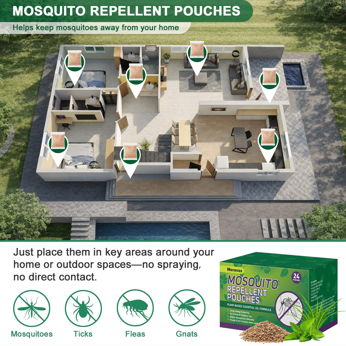 Moravax mosquito pouch for garage areas keeps entryways pleasant and mosquito free
