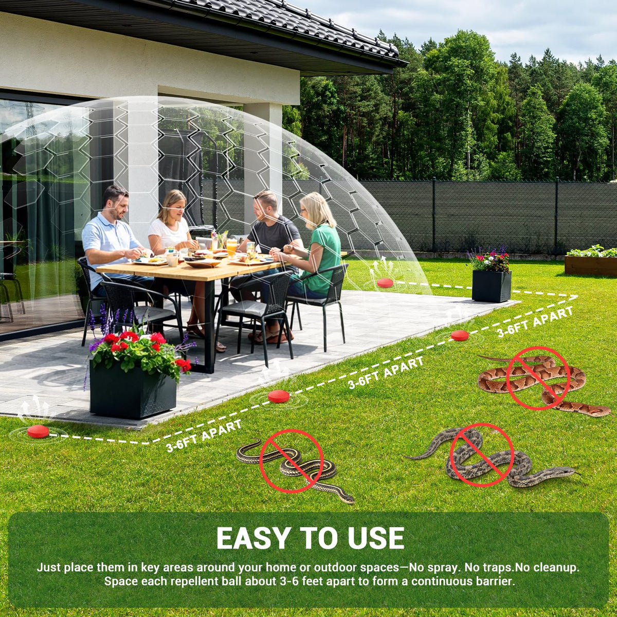 Moravax snake balls garage placement protects stored items and spaces.