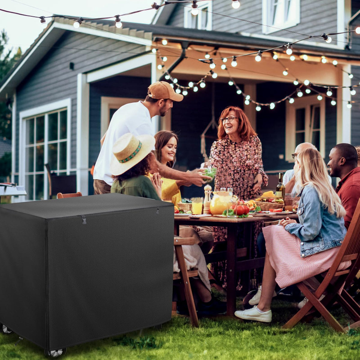 Mordx cover in backyard use keeps the prep area clean and dry.