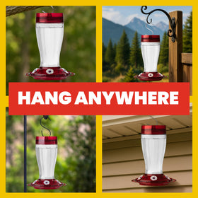 40-ounce nectar capacity reduces refills during busy hummingbird visits.