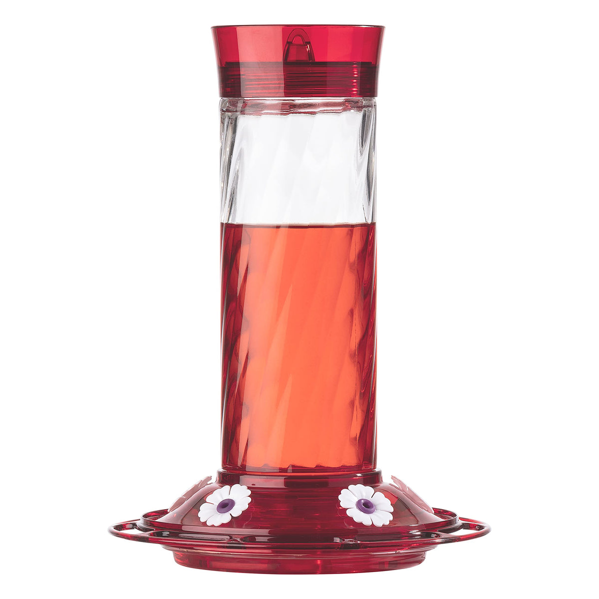 More Birds Diamond red top and basin enhances visibility for hummingbird visits.