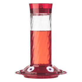 More Birds Diamond red top and basin enhances visibility for hummingbird visits.
