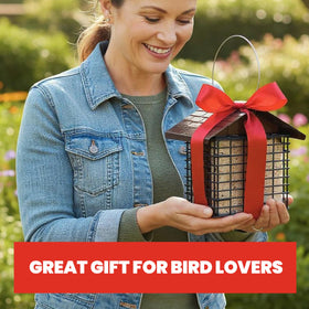 More Birds easy-refill and double-locking closure ensures secure, tidy feeding.