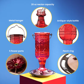 More Birds Red Jewel copper accents add timeless elegance to your backyard feeder.