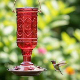 More Birds Red Jewel metal basin cap with durable construction.