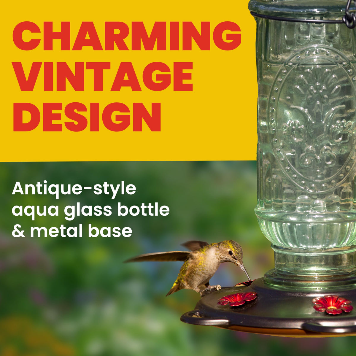 Wide-mouth opening on More Birds feeder for easy, spill-free filling.