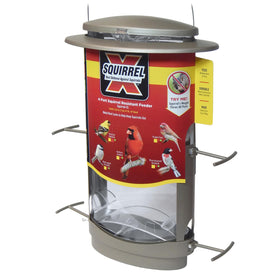 More Birds X-1 feeder with four squirrel-proof ports keeps seed for birds.