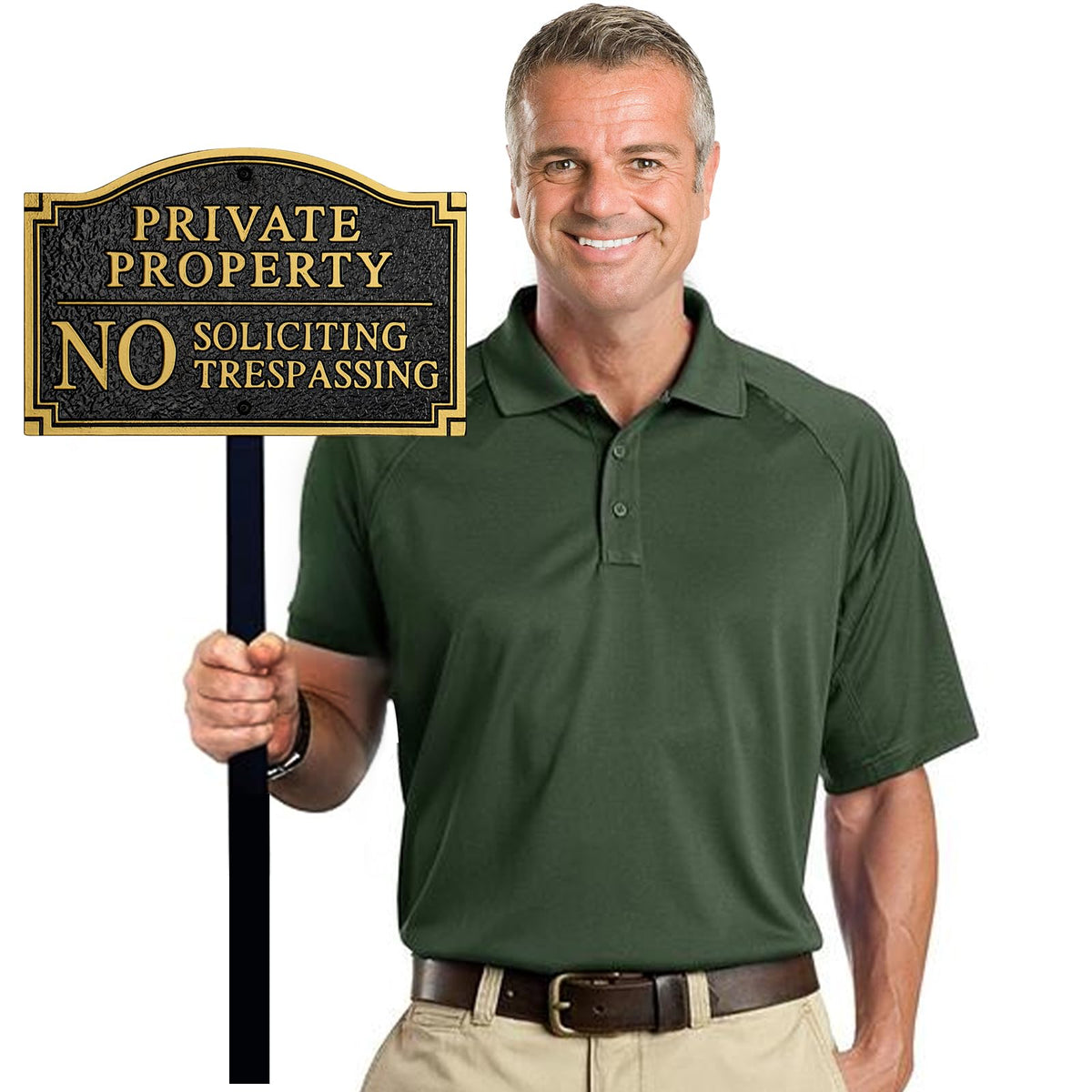Morgtta 11.5 by 7.5 inch plaque with a 31.5 inch stake for secure mounting