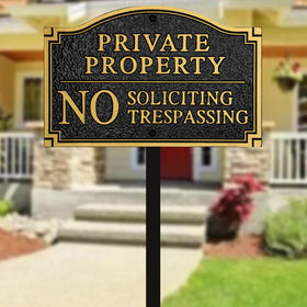 Morgtta solid metal cast sign made of aluminum alloy for outdoor durability