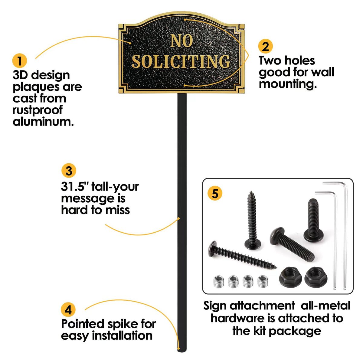 Morgtta upgraded stainless screws ensure secure installation on outdoor surfaces.