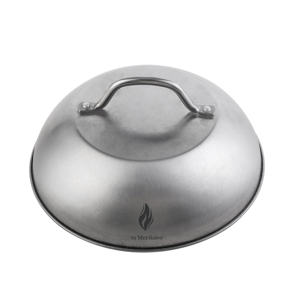 Morikavo cheese melting dome on a burger helps cheese melt evenly on a hot patty.