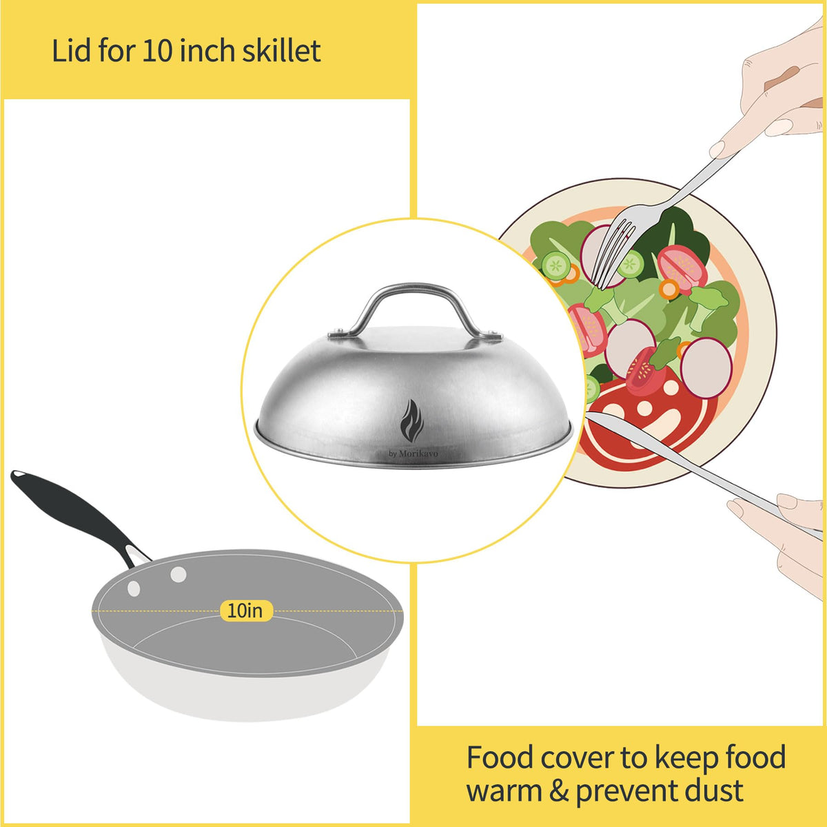 Morikavo dishwasher-safe cheese melting dome for easy cleanup.