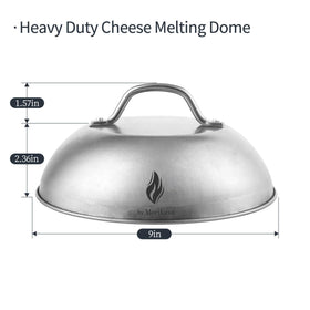Morikavo stainless steel melting dome close-up with handle improves grip during use.