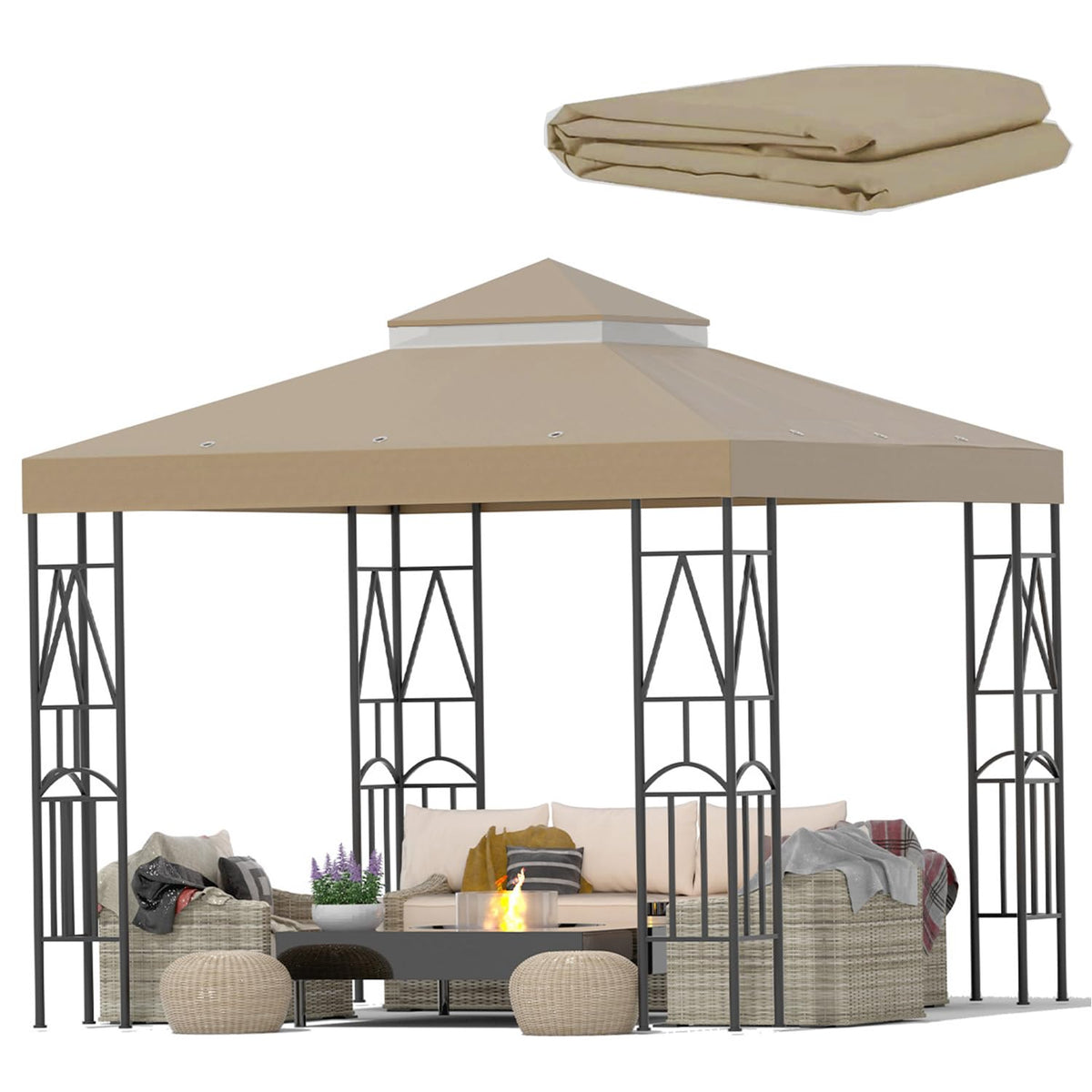 Morikoro double-tier roof top enhances shade and airflow in outdoor setups.