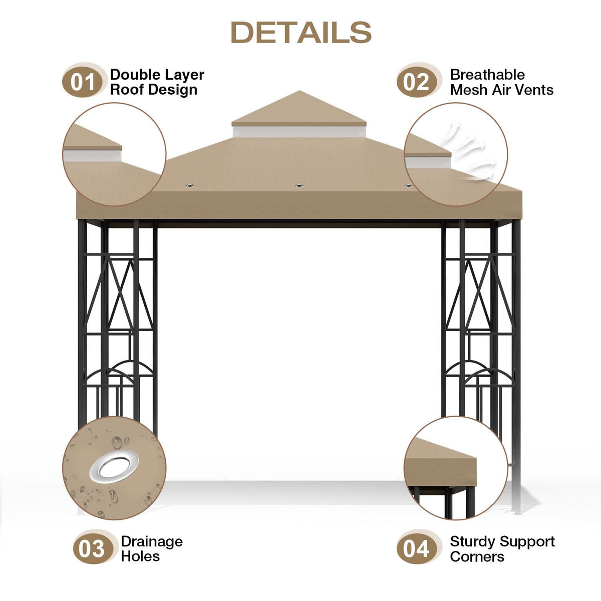Morikoro drainage-holes-top enables quick water drainage during rain.