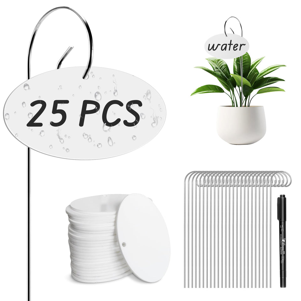Morledoa white acrylic plant labels provide clear visibility for outdoor gardens.