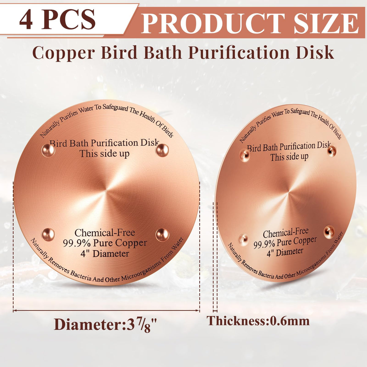 MorningRo purification disk with four-point support stabilizing the bath