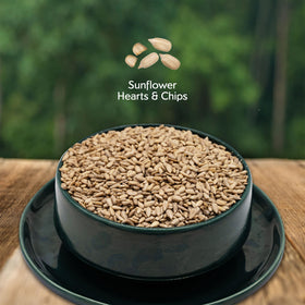 Morning Song shell-free sunflower hearts image showing clean feeding with no waste
