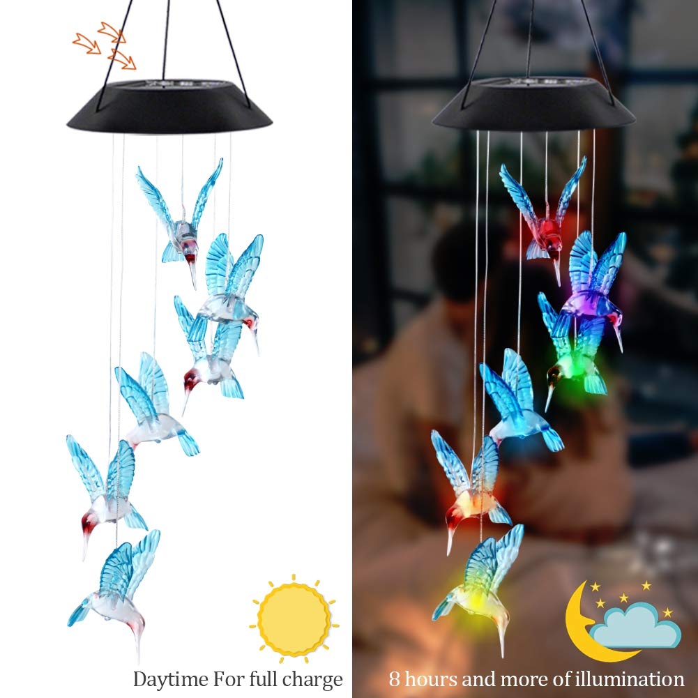 MorTime 25-inch wind chime with color-changing LEDs lights up evenings.