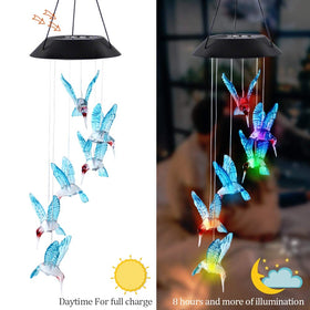 MorTime 25-inch wind chime with color-changing LEDs lights up evenings.