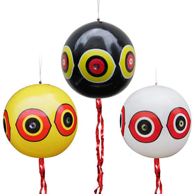 MorTime balloon bird deterrent 24in protects garden by deterring birds with moving reflectivity.