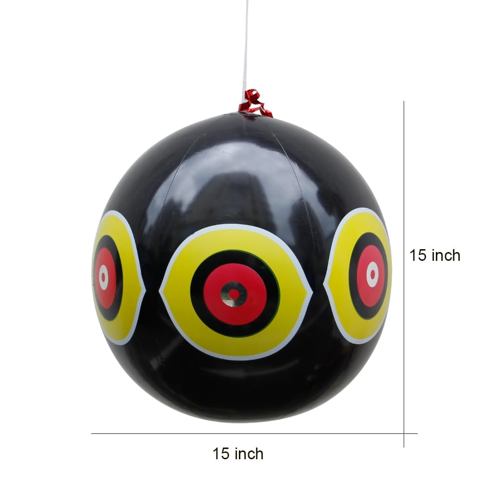 MorTime balloon with reflective eyes provides humane birds deterrence for patios and balconies.