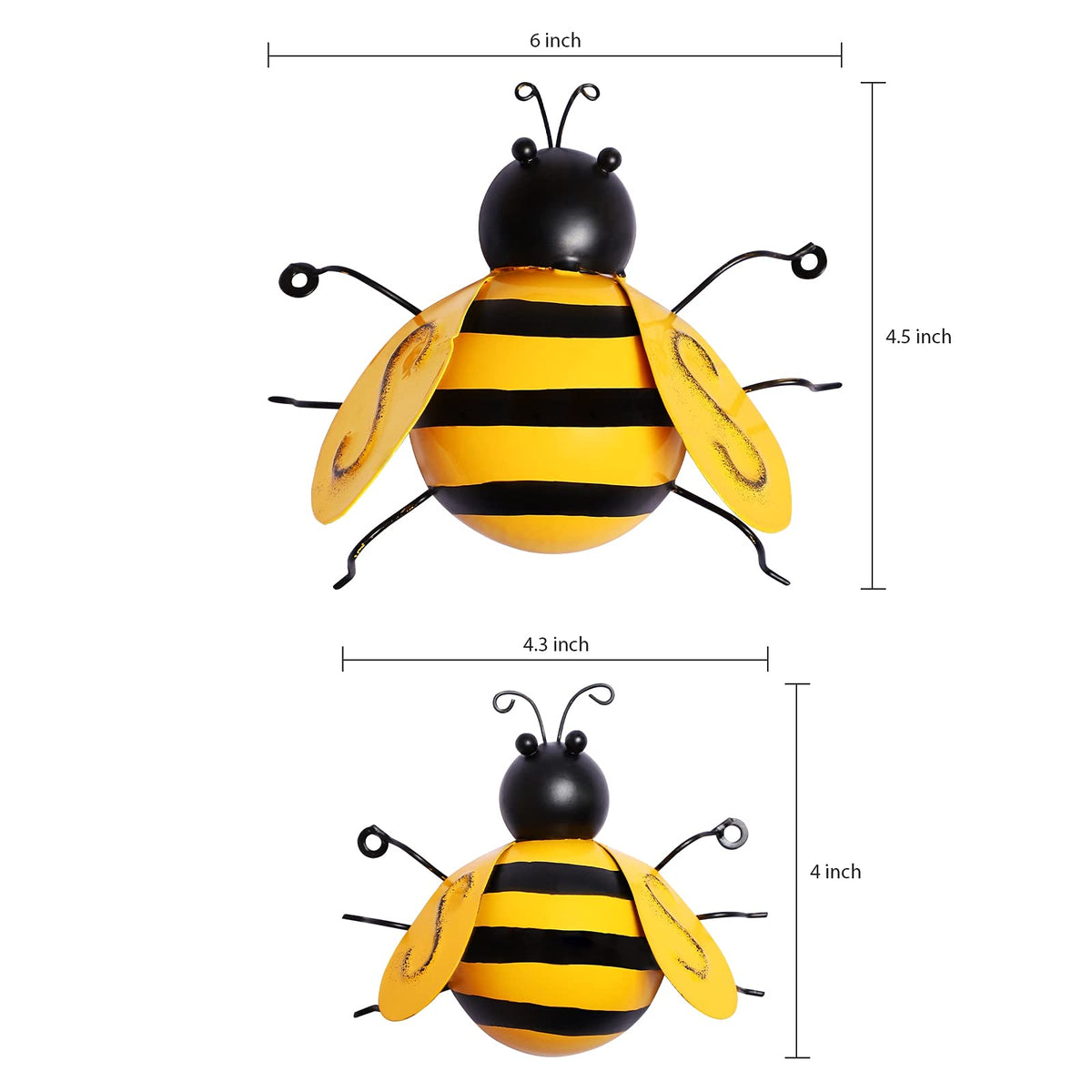 MorTime bee wall art hanging sculpture enhances garden ambiance when hung on trees or porches.