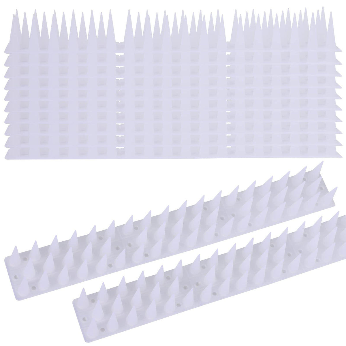 MorTime bird spikes installed on a fence to deter small birds