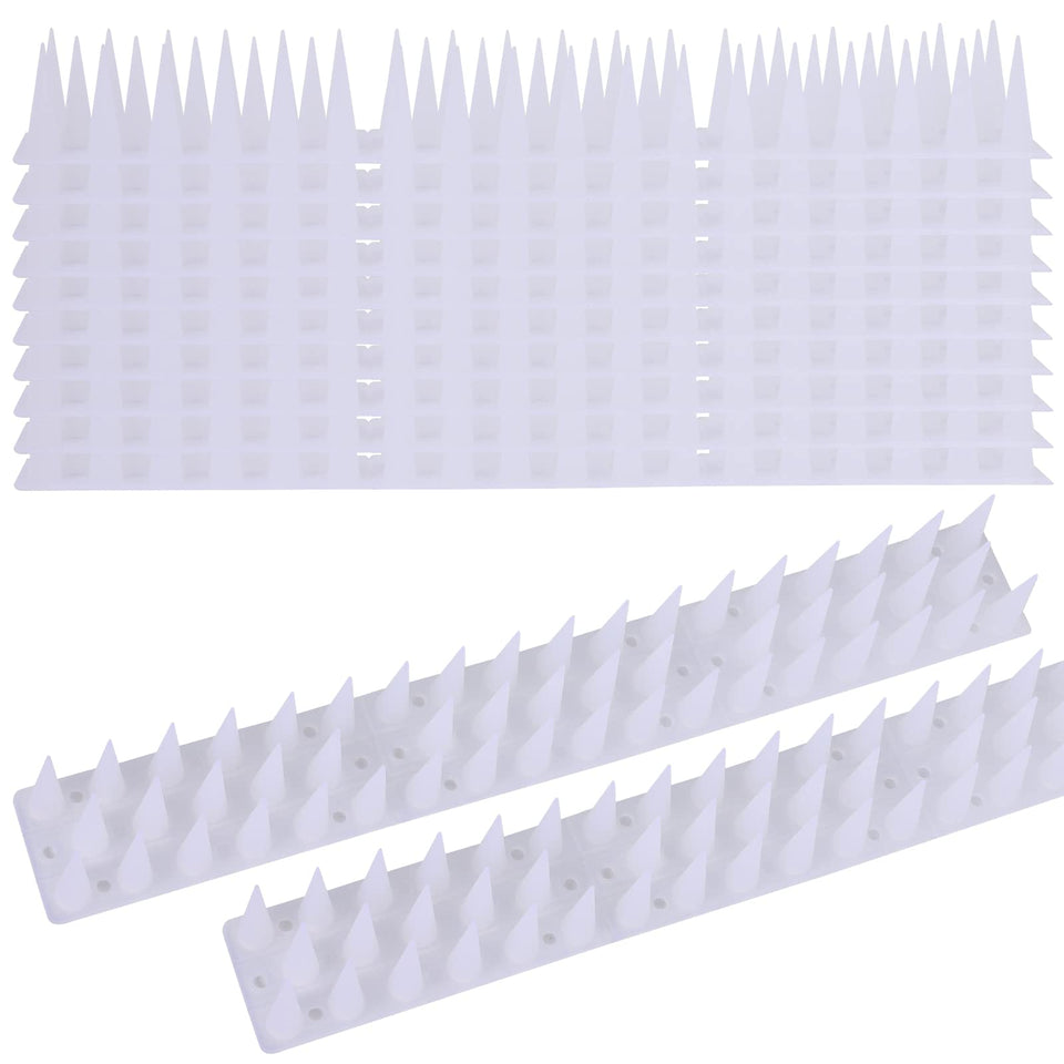 MorTime bird spikes installed on a fence to deter small birds
