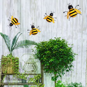MorTime garden bee sculptures brighten lawns with playful, durable metal design.