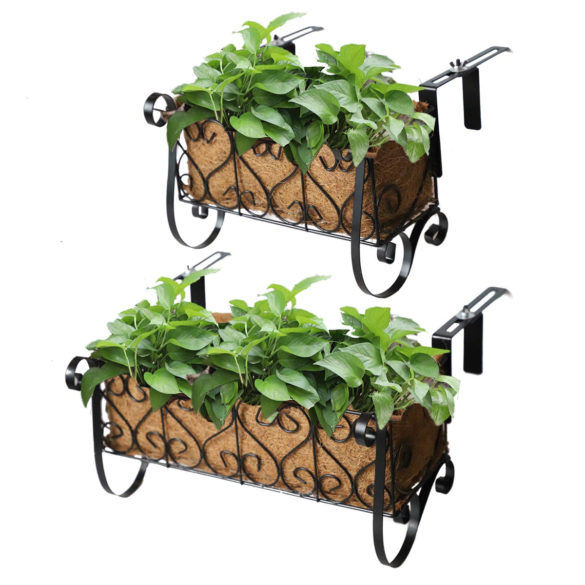 MorTime iron hanging flower rack large size on balcony for elegant greenery