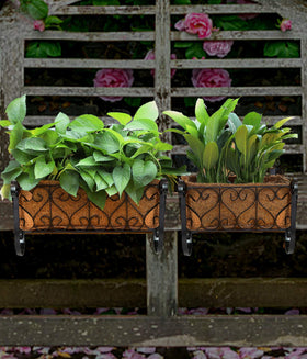 MorTime iron hanging flower rack small size for compact patios