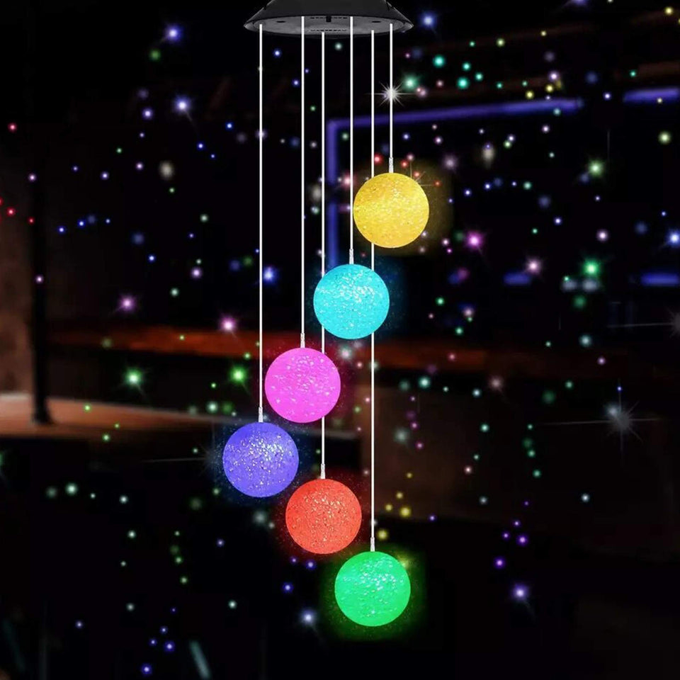 MorTime crystal ball wind chime ball glows outdoors for decorative flair