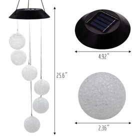 MorTime color-change wind chime illuminates softly at night for ambient garden glow