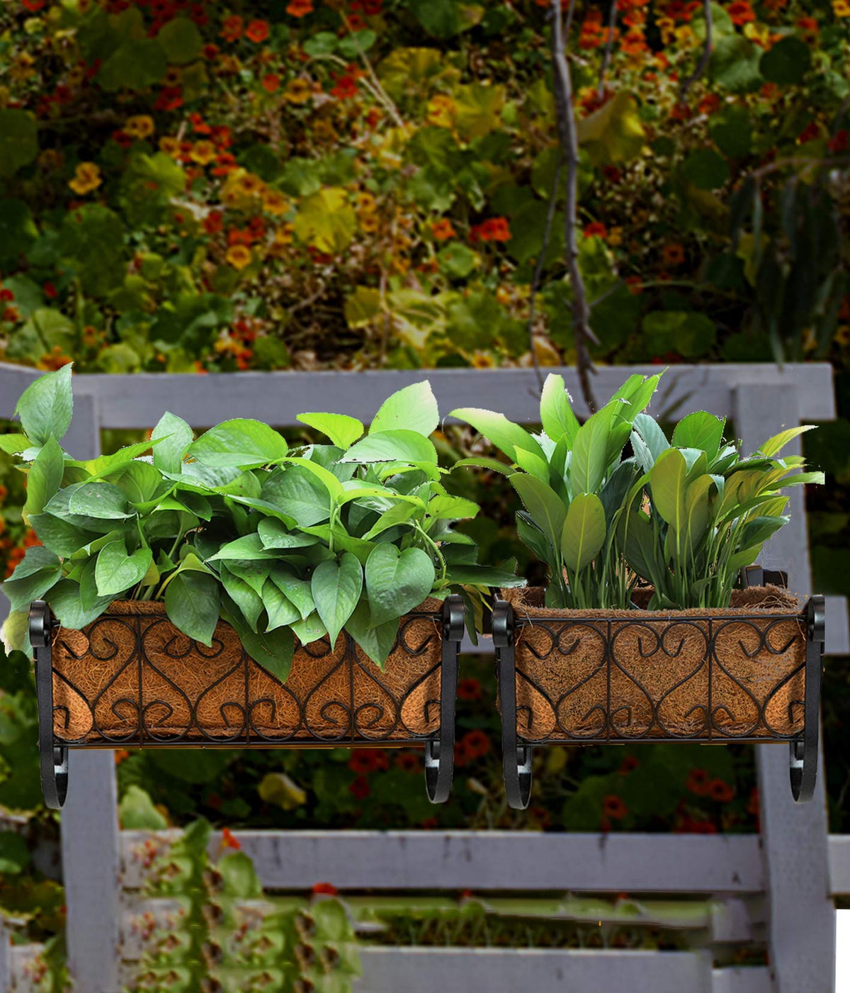 MorTime railing flower pots holder decor on balcony fence