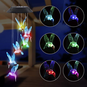 MorTime solar-powered wind chime auto-illuminates when dark for convenience.