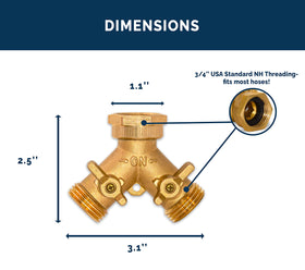 Leakproof brass construction of Morvat 2-Way Y Splitter in rugged outdoor use